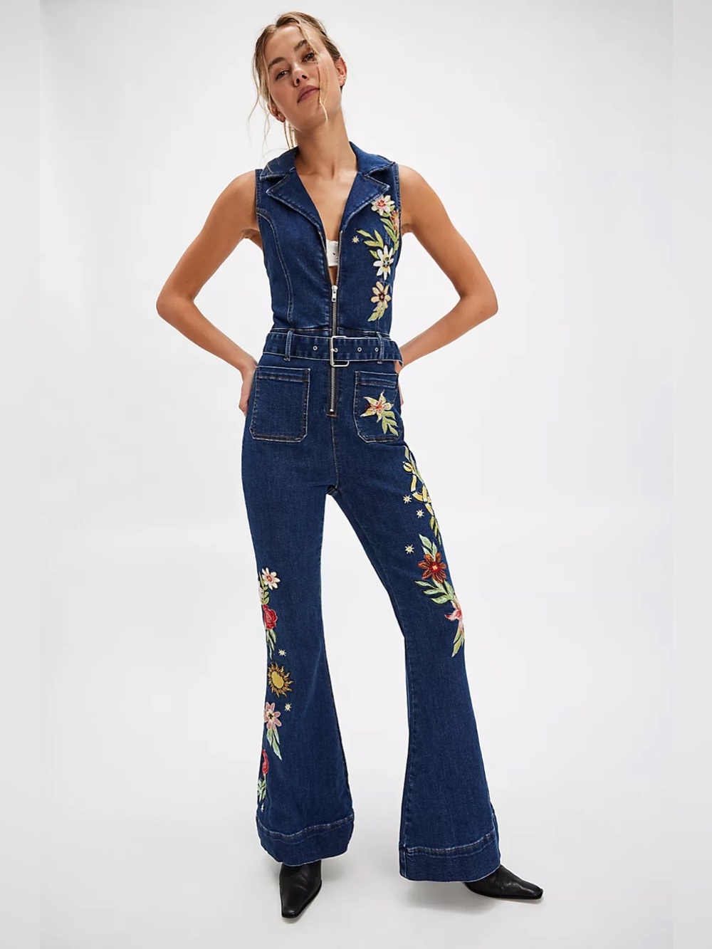 Driftwood Elsie Denim Jumpsuit Size Medium NEW